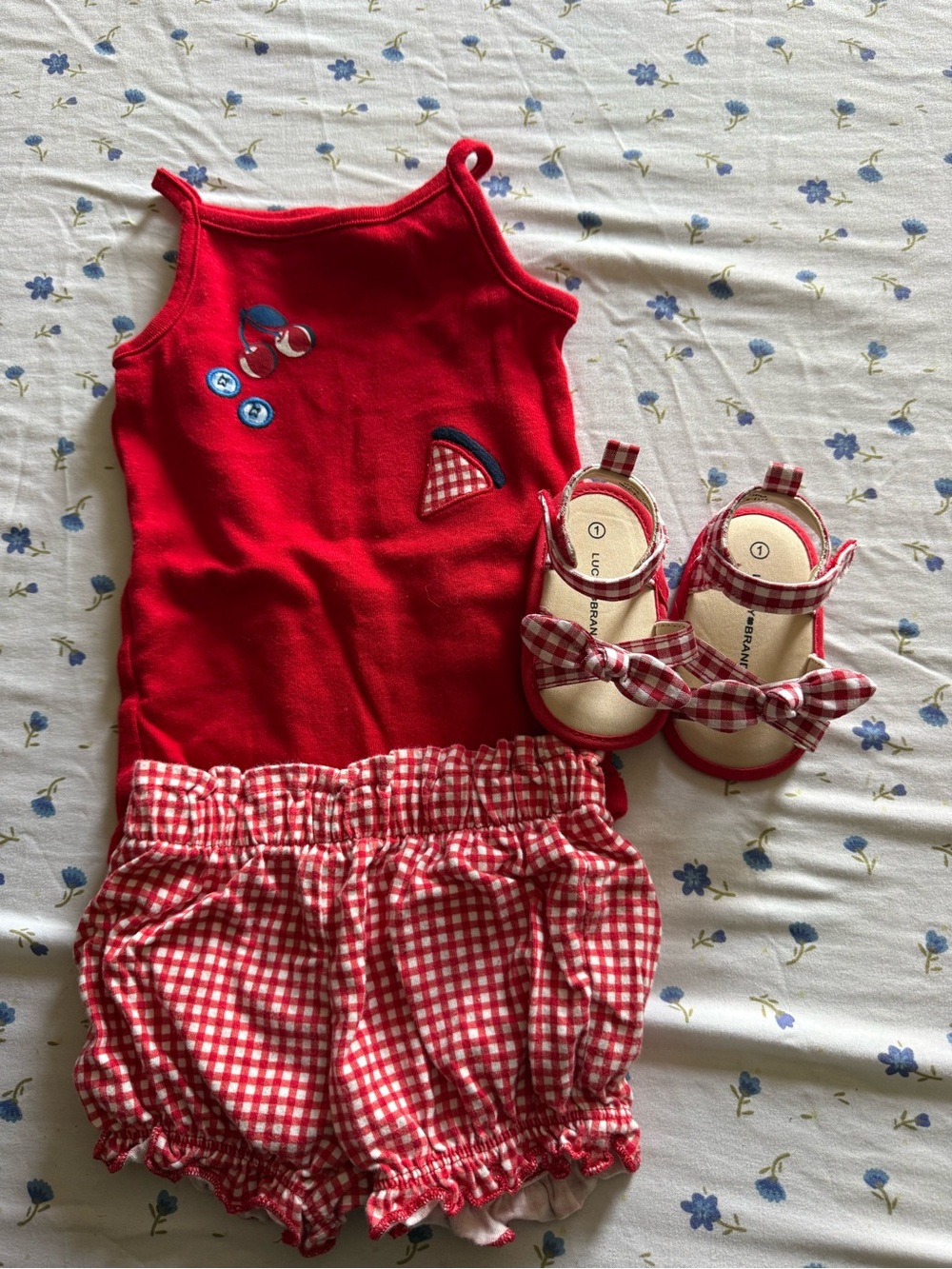 Carter's Red Gingham Girls' Matching Set with Sandals